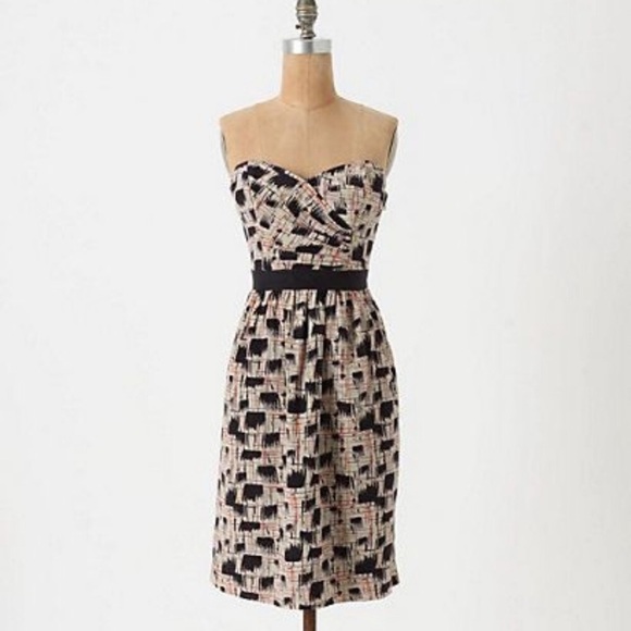 Anthropologie Burlapp Blurred Shapes Silk Dress - Picture 2 of 9